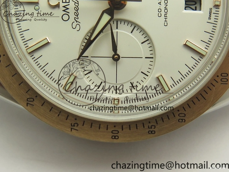 0106 Thermal Speedmaster ’57 Co-Axial SS RG OMF 1:1 Best Edition White Dial On SS RG Bracelet A9300 (Free Leather Strap) 8074